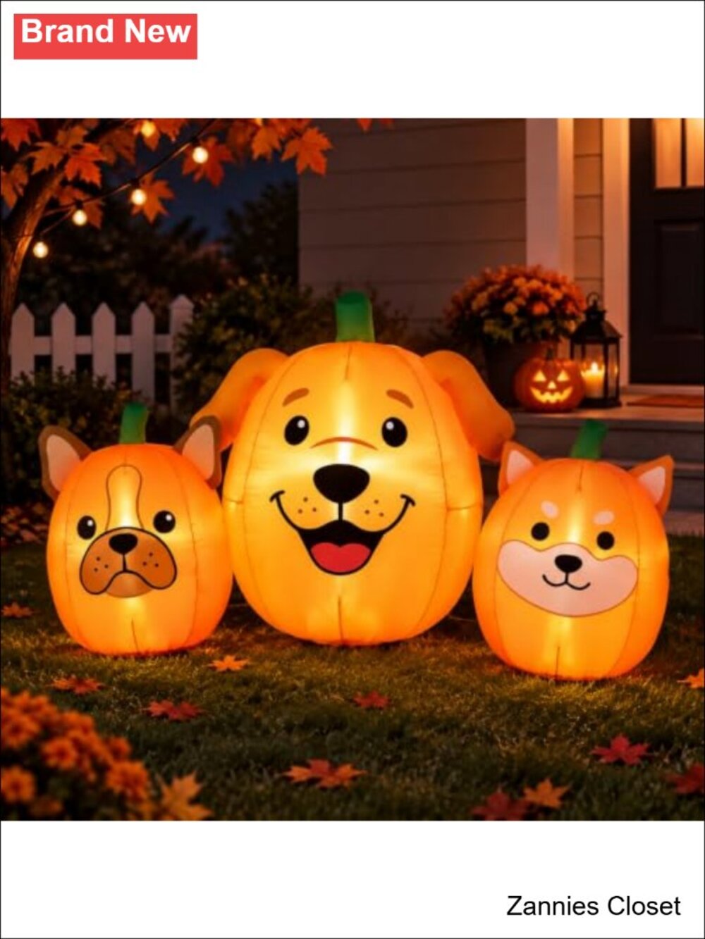 👻 7ft Halloween Pumpkin Dog Inflatable Outdoor Yard Decor LED Light